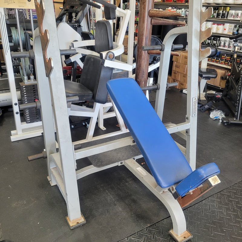 Used YORK STS Olympic Incline Bench Press with Spotter Platform