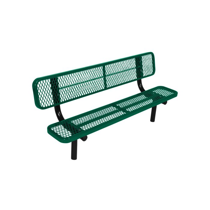 Outdoor Metal Park Bench with Back Rest