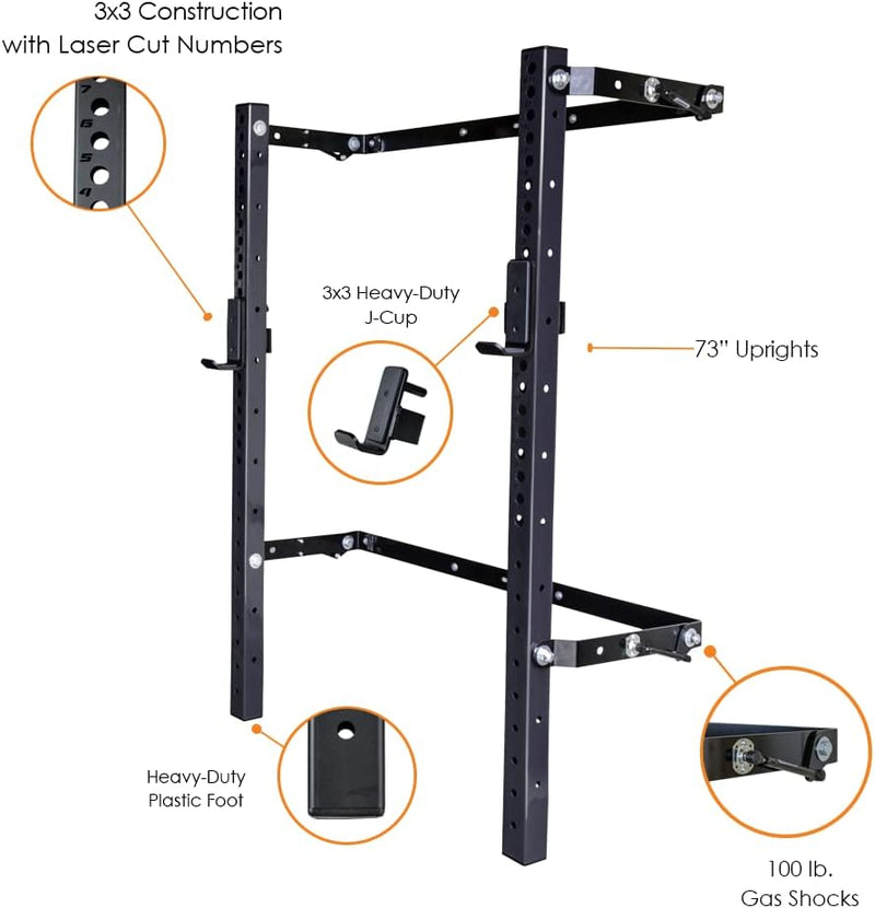 PRx Performance Profile® PRO 73'' Folding Squat Rack