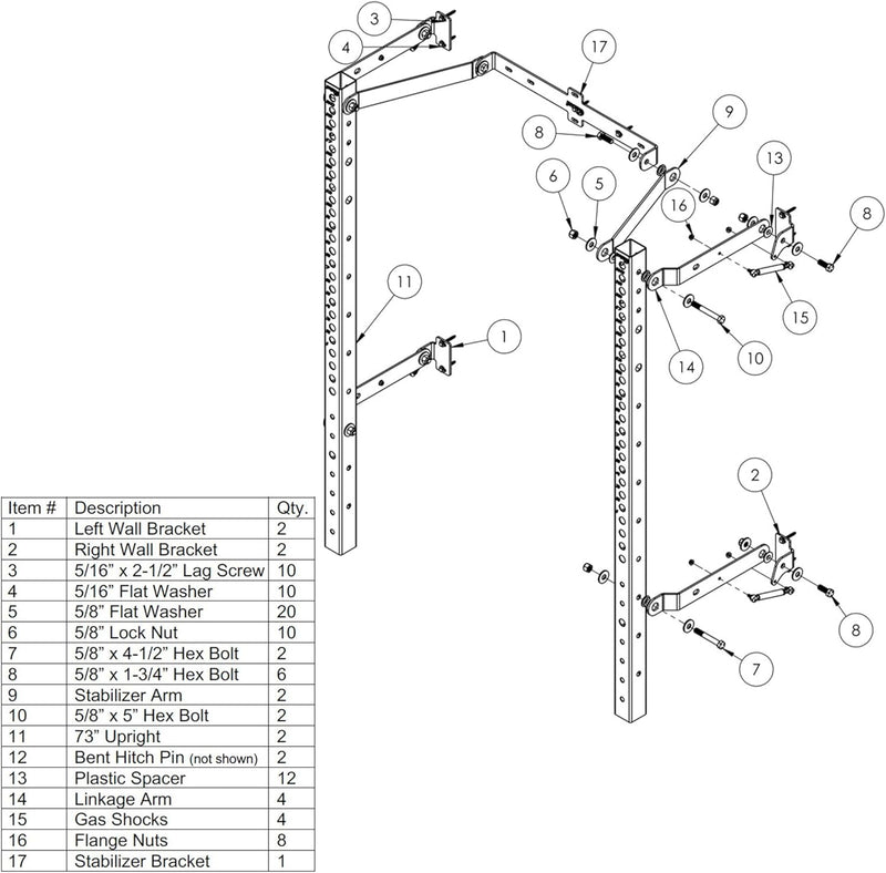 PRx Performance Profile® PRO 73'' Folding Squat Rack