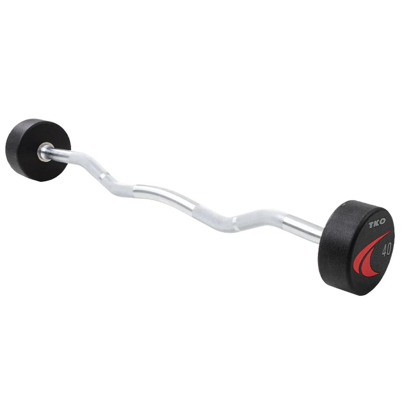 TKO Fixed Signature Round Urethane Curl Bar Set 20-110 lb