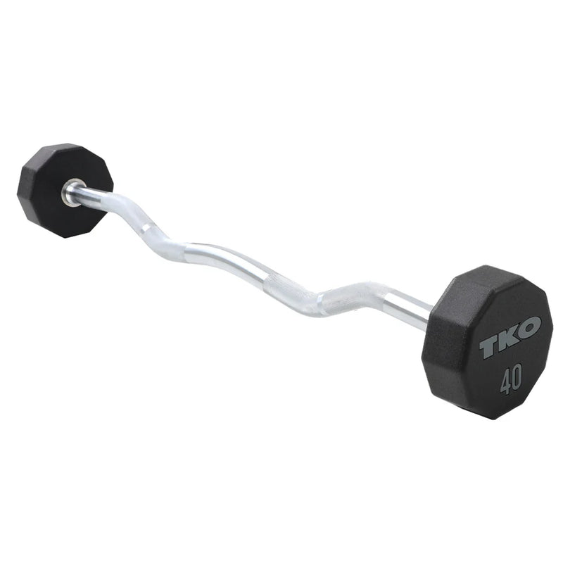 TKO Fixed 10-Sided Urethane Curl Bar Set 20-110 lb