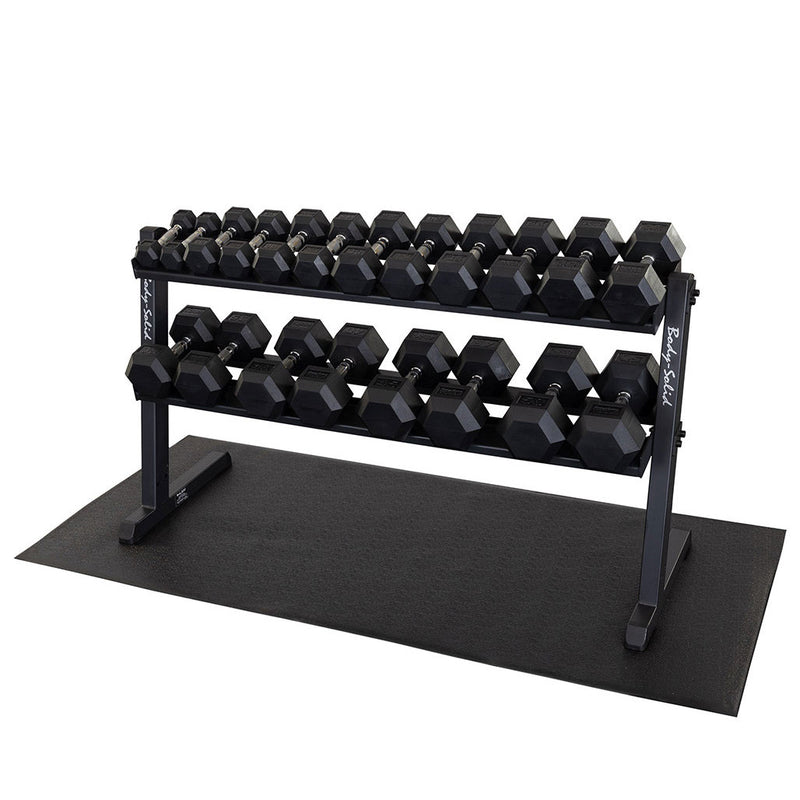Body-Solid Commercial 2 Tier Horizontal Dumbbell Rack GDR60B