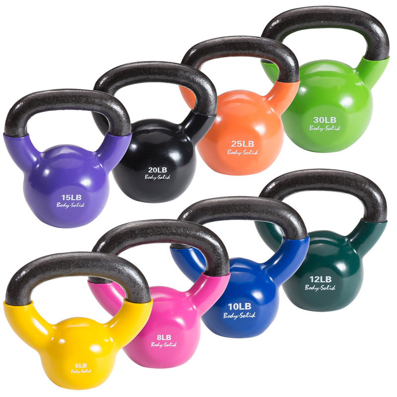 Body-Solid Tools Vinyl Dipped Training Kettlebells KBV