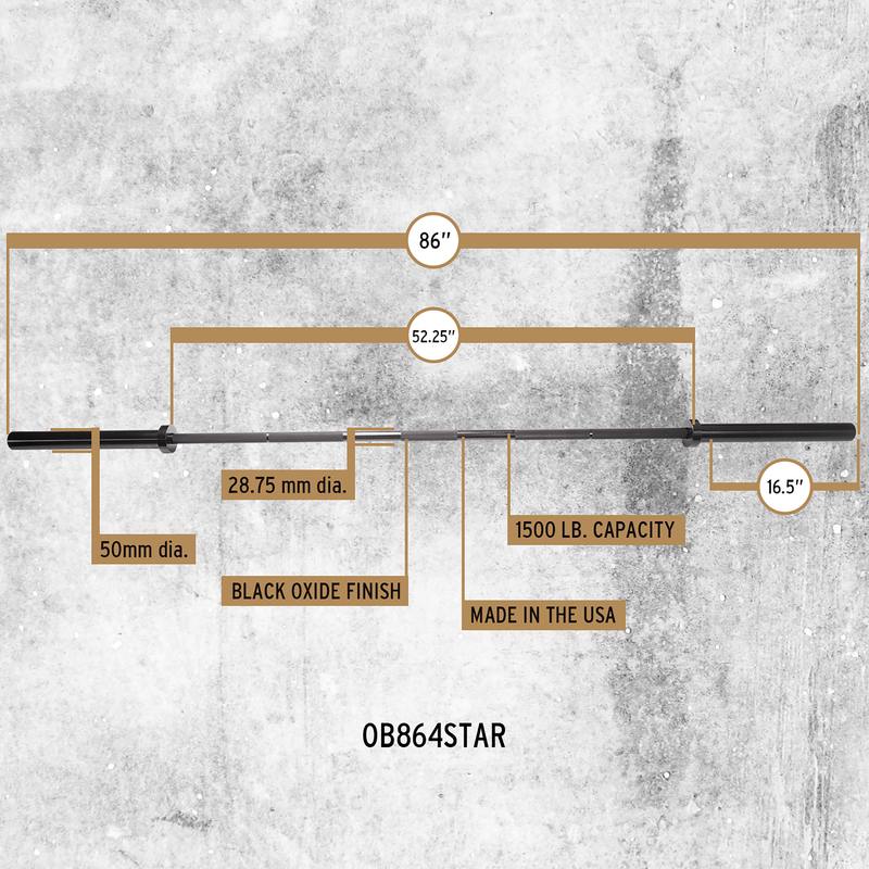 Body-Solid 7' 4STAR Olympic Power Bar OB864STAR