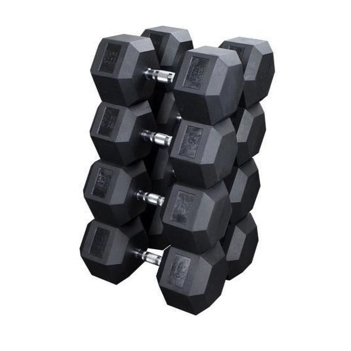 Body-Solid Tools Rubber Coated Hex Dumbbell Set SDRS