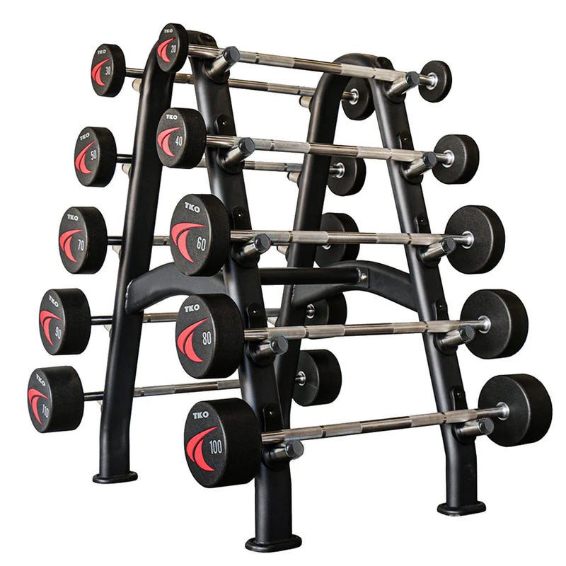 TKO Fixed Signature Round Urethane Straight Bar Set 20-110 lb