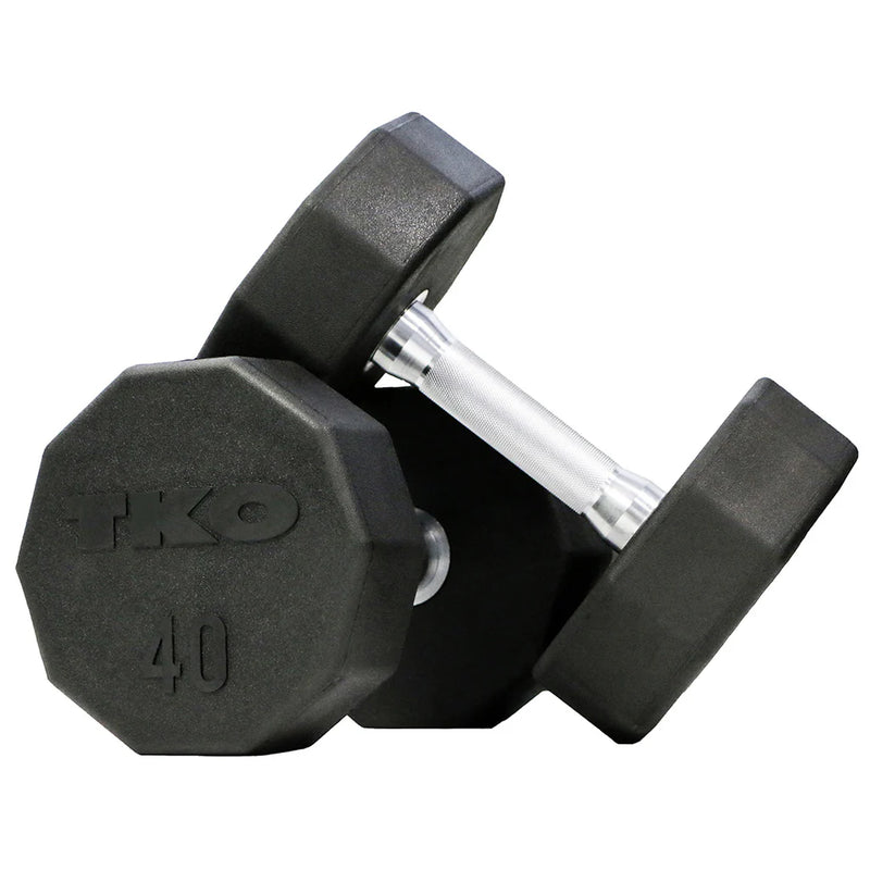 TKO 10-Sided Pro Rubber Dumbbell Set