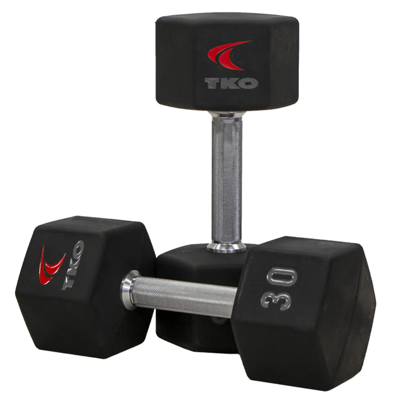 TKO Tri Grip Urethane Hex Dumbbell Set