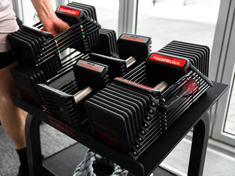 PowerBlock Commercial Pro 100 Adjustable Dumbbells with Stand