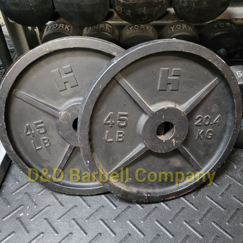 Used Hoffman Industries 45lb Olympic Weight Plates PAIR
