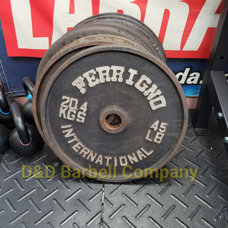 Used Ferrigno International 45lb Olympic Weight Plates PAIR