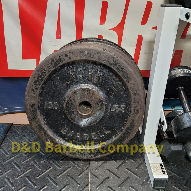 Used YORK 100 lb Olympic Weight Plates PAIR
