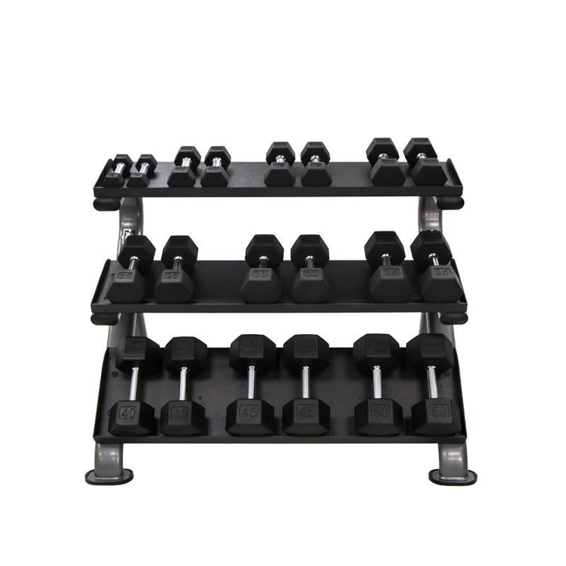 TKO 3-Tier Horizontal Dumbbell Rack with Oval Tubing