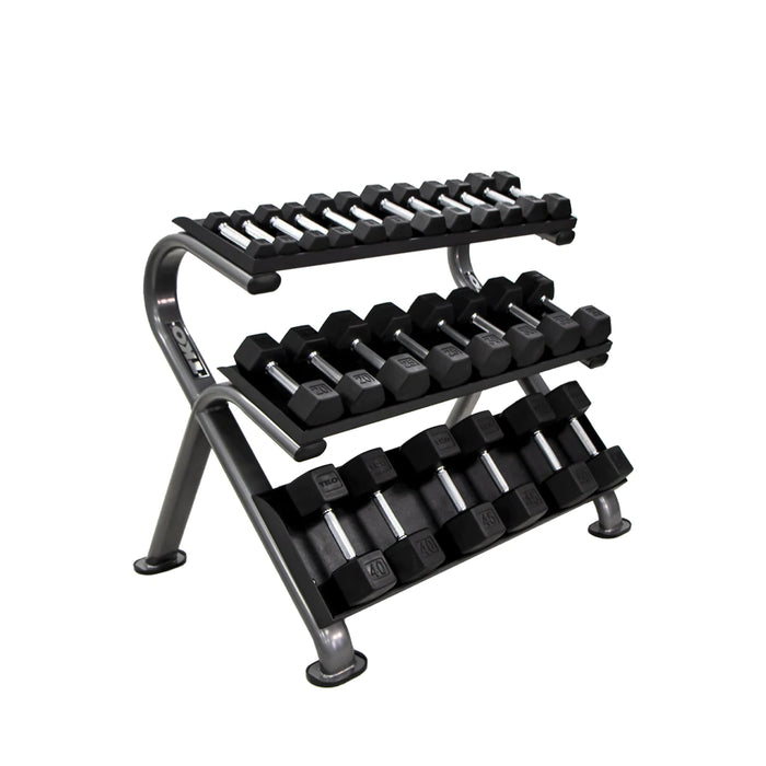 TKO 3-Tier Horizontal Dumbbell Rack with Oval Tubing