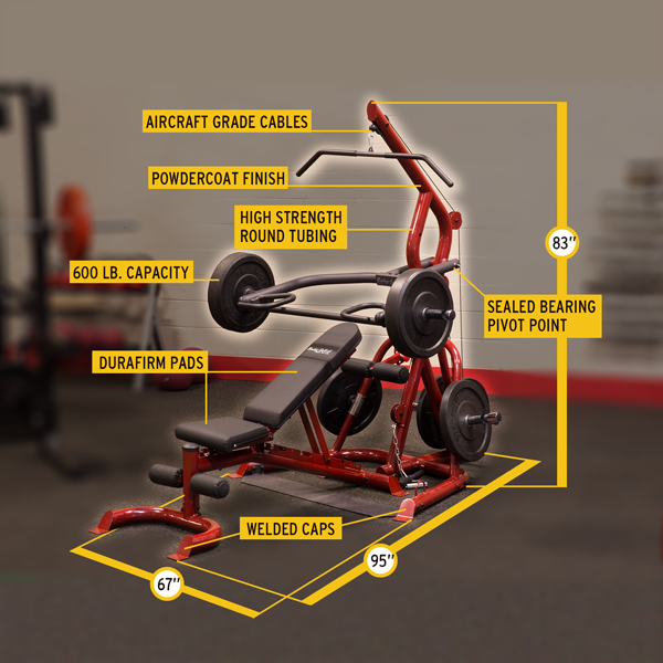Body-Solid Corner Leverage Gym GLGS100B no bench