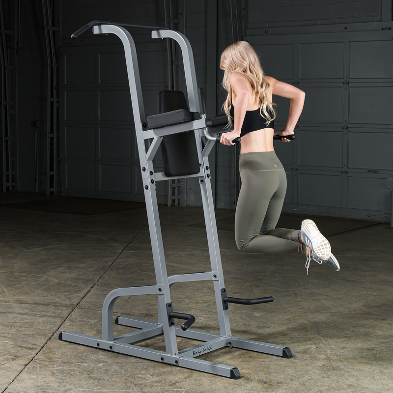 Body-Solid VKR Vertical Knee Raise, Dip, Pull-Up, Chin-Up GVKR82B BLACK FRAME