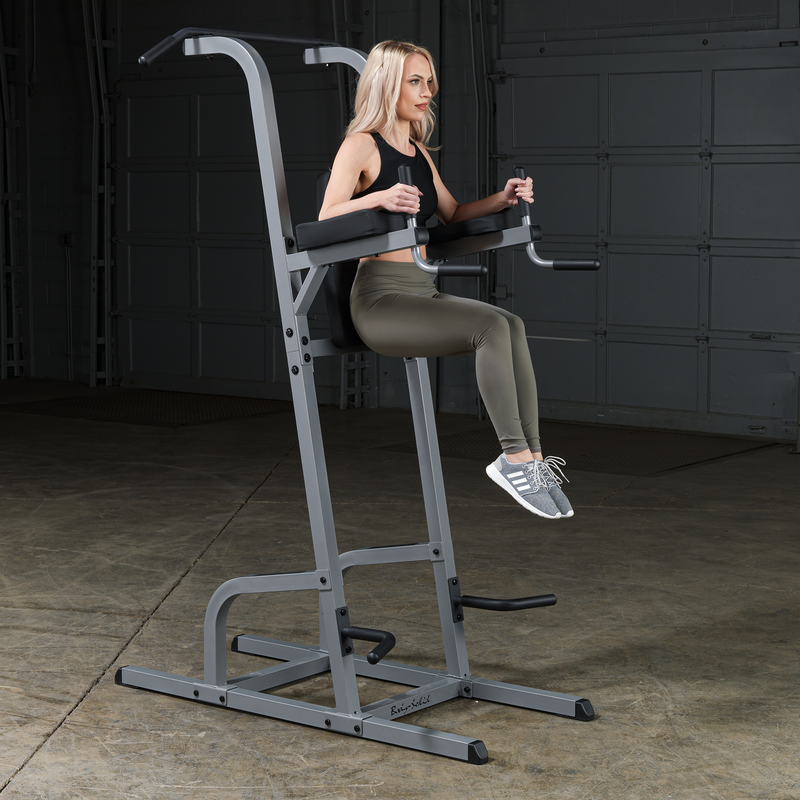 Body-Solid VKR Vertical Knee Raise, Dip, Pull-Up, Chin-Up GVKR82B BLACK FRAME