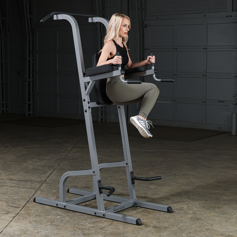 Body-Solid VKR Vertical Knee Raise, Dip, Pull-Up, Chin-Up GVKR82B BLACK FRAME