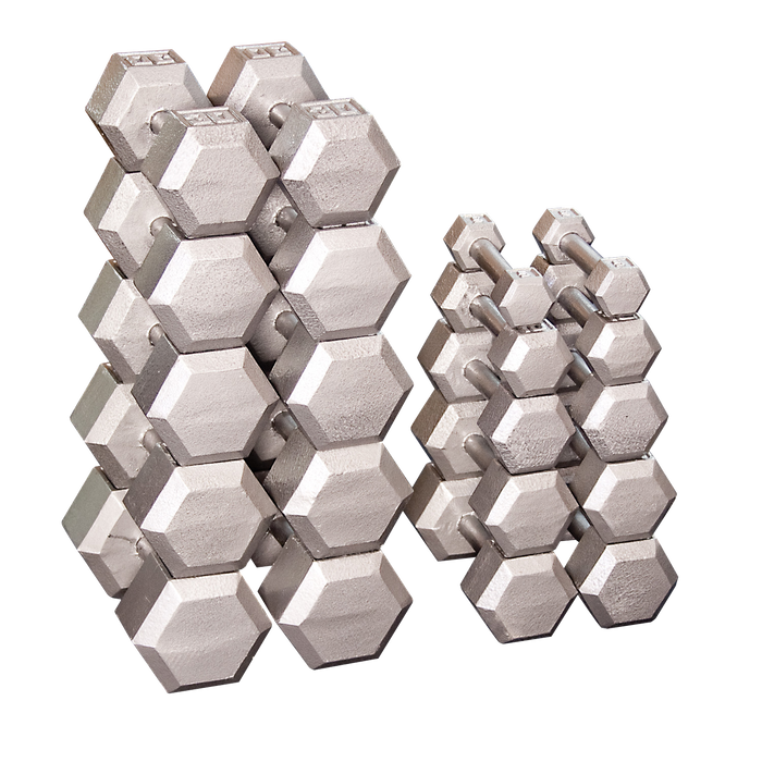 Body-Solid Tools Grey Hex Dumbbell Sets SDS